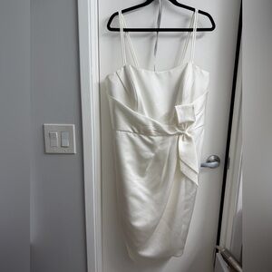 Sz 18W AlfredAngelo Ivory Bridal Dress with Bow Engagement Dress Reception Dress
